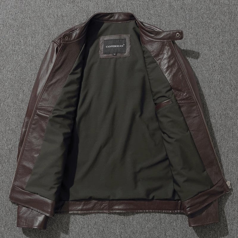 YR!Wholesales.Plus size.Men Classic casual leather jacket.super sales origin natural cowhide coat.slim short leather cloth