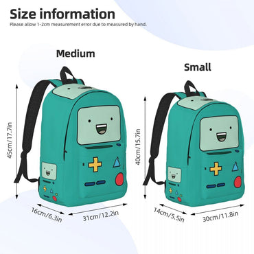BMO Adventures Time Cartoon Backpack for Men Women Casual High School Work Daypack Laptop Computer Shoulder Bag Sports