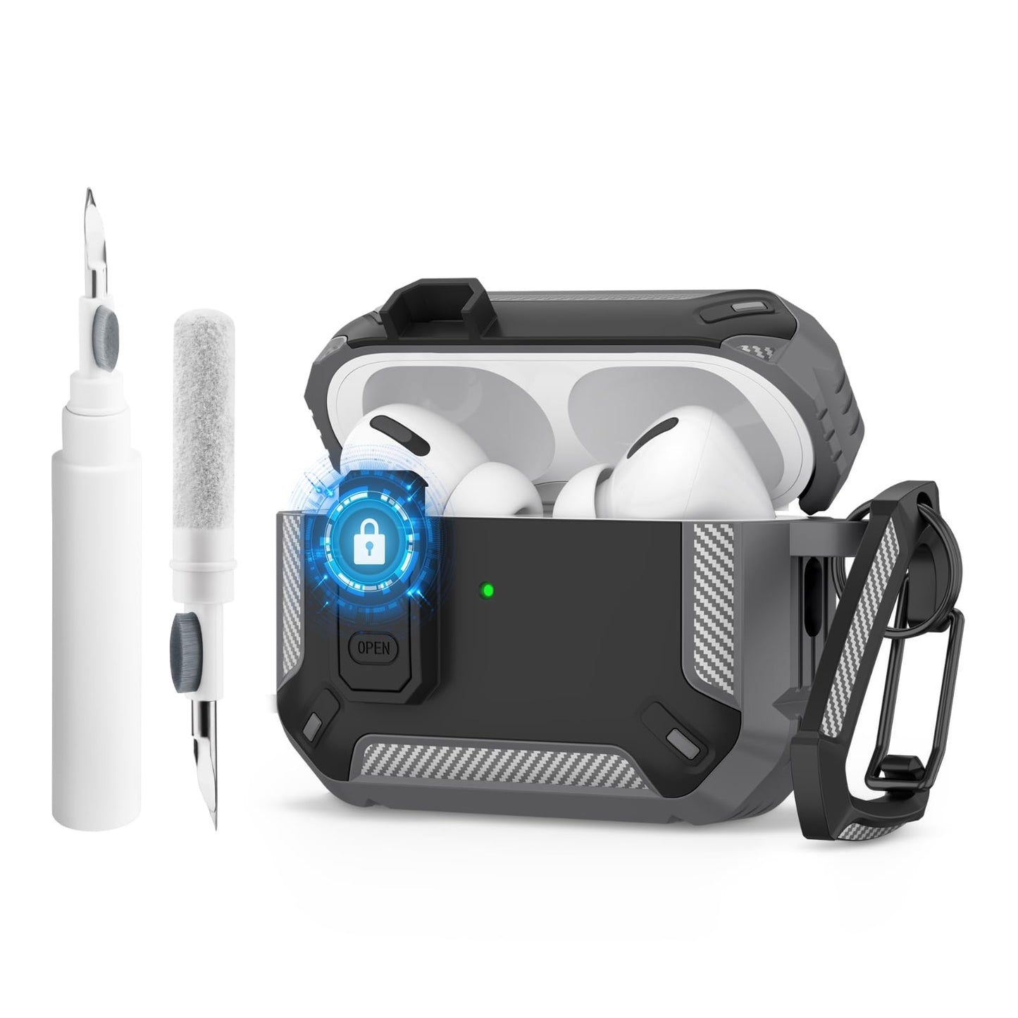 Earphone Case for AirPods Pro 3 Secure Lock Case Cover Accessories with Cleaner Kit Protective Hard Armor for AirPods Pro 3 Case