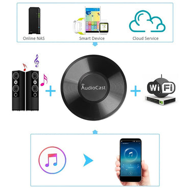 Audiocast M5 DLNA Airplay Adapter Wireless Wifi Music Audio Streamer Receiver Audio Music Speaker For Multi Room Streams-ABIU