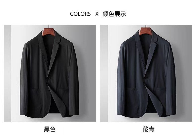 2025 Spring and Summer New Men's Casual Suit Light and Thin Elastic Middle aged Anti Wrinkle and Non Ironing Suit Coat Sunscreen