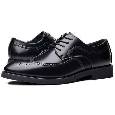 Men's Elegant British Brogue Derby Shoes Lace-Up Patchwork Breathable Formal Dress Shoes Business Wedding Thanksgiving Christmas