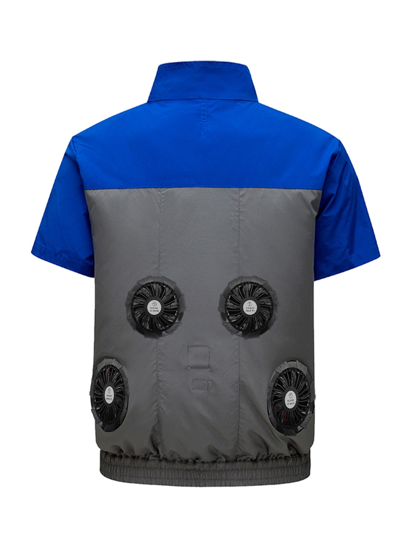 Short sleeved 4-hole fan suit?Three speed air volume regulation?With 4 fans,9-blade high-power fan?High air volume