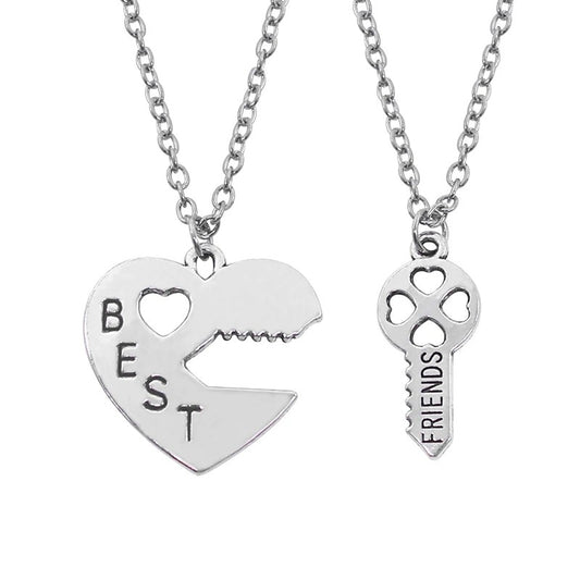 2pcs/set Splicing Necklace Necklace Heartbroken Pendant Necklace Men And Women Best Friends BFF Friendship Birthday Jewelry Gift