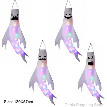 Halloween Decoration, Ghost Wind Tunnel Ghost Pendant, Halloween Party Venue DIY Decorations, Home Scary Ghost Festival Hanging