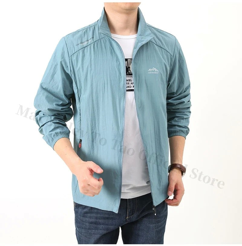 Men's Summer Skin Quick Dry Hiking Jacket Waterproof Sun UV Protection Coats Men Outdoor Sports Fishing Camping Running Jacket