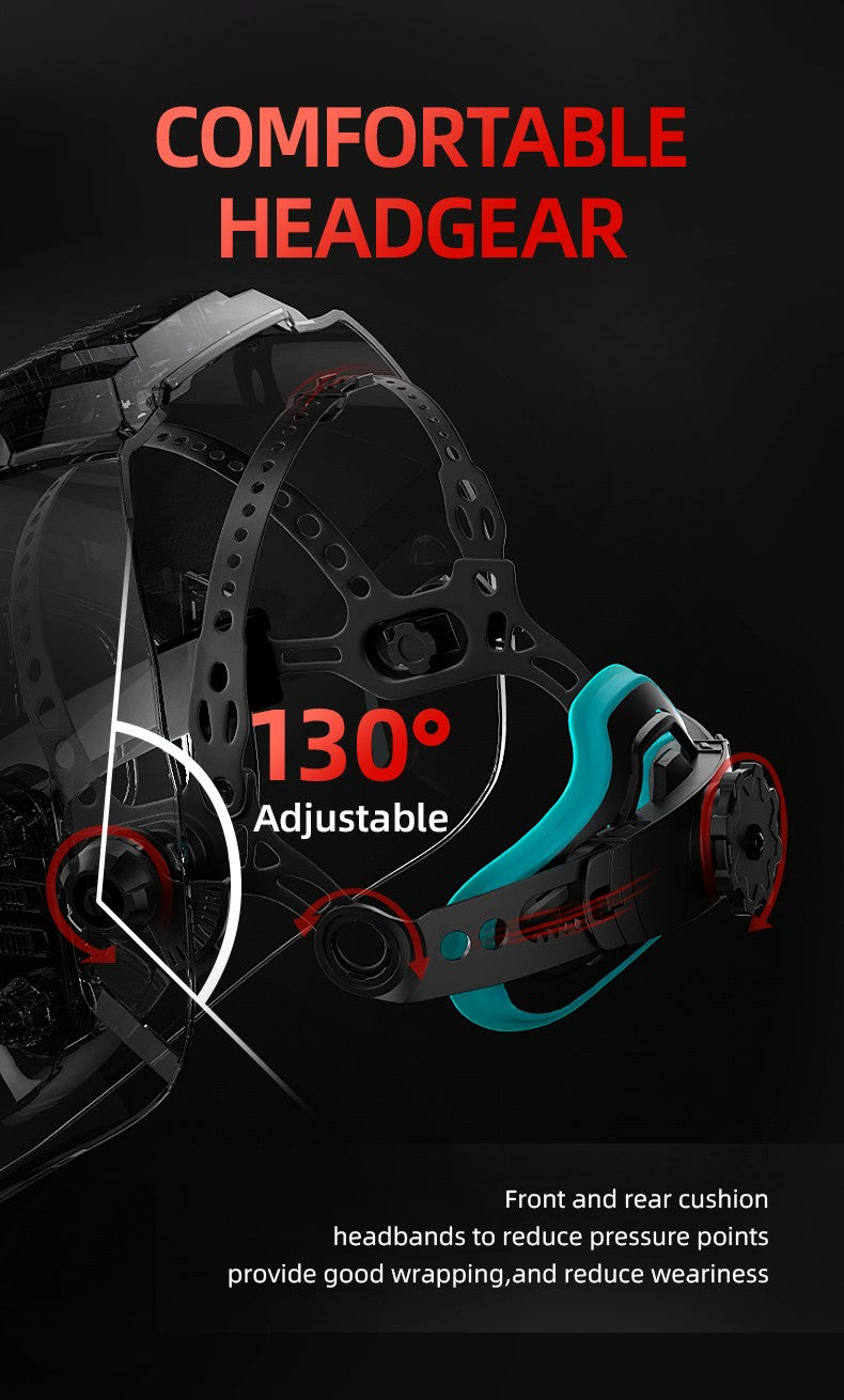 ANDELI Auto Darkening Welding Helmet Panoramic 180° View True Color 4 Arc Sensor Welding Mask for MIG MAG MMA Welder Machine