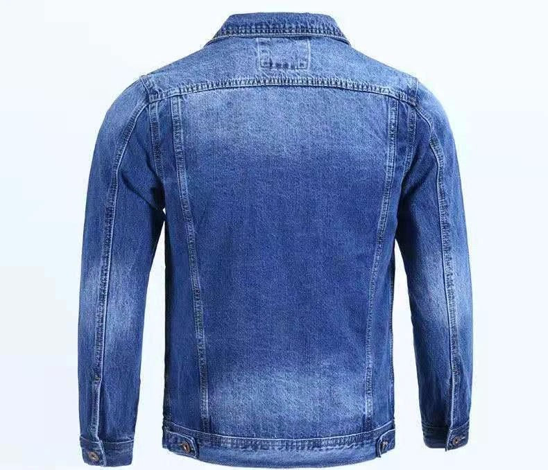 Blue Male Jean Coats Button Pocket Men's Denim Jacket Autumn Cowboy G Winter Oversize Branded Size L Outwear Clothing New in Y2k