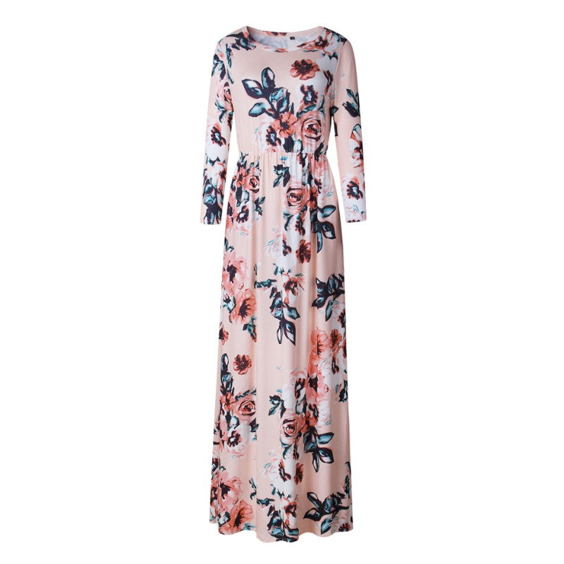 Women Summer Floral Print Maxi 2025 Loose White Boho Beach Dress Women Vintage