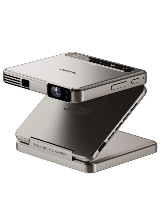 Yinzam ZIP Gold Tri-Fold Portable Projector DLP Mini Pocke Projector One-Click Screen Mirroring Type-C Fast Charging 5000mAh