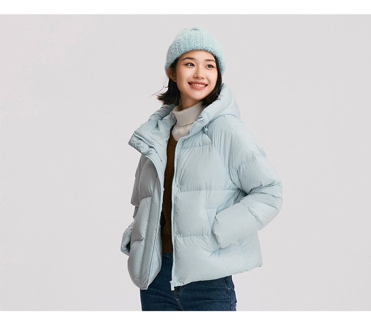 Semir Down Jacket Women Solid Color Loose Versatile 2024 Winter New Three-Proof Hooded Puffer Coat Down Jacket