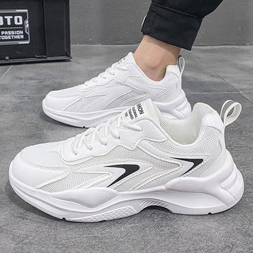 Men's Chunky Dad Shoes: 2025 Summer Breathable Running Sneakers with Thick Soles for Students