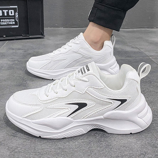 Men's Chunky Dad Shoes: 2025 Summer Breathable Running Sneakers with Thick Soles for Students