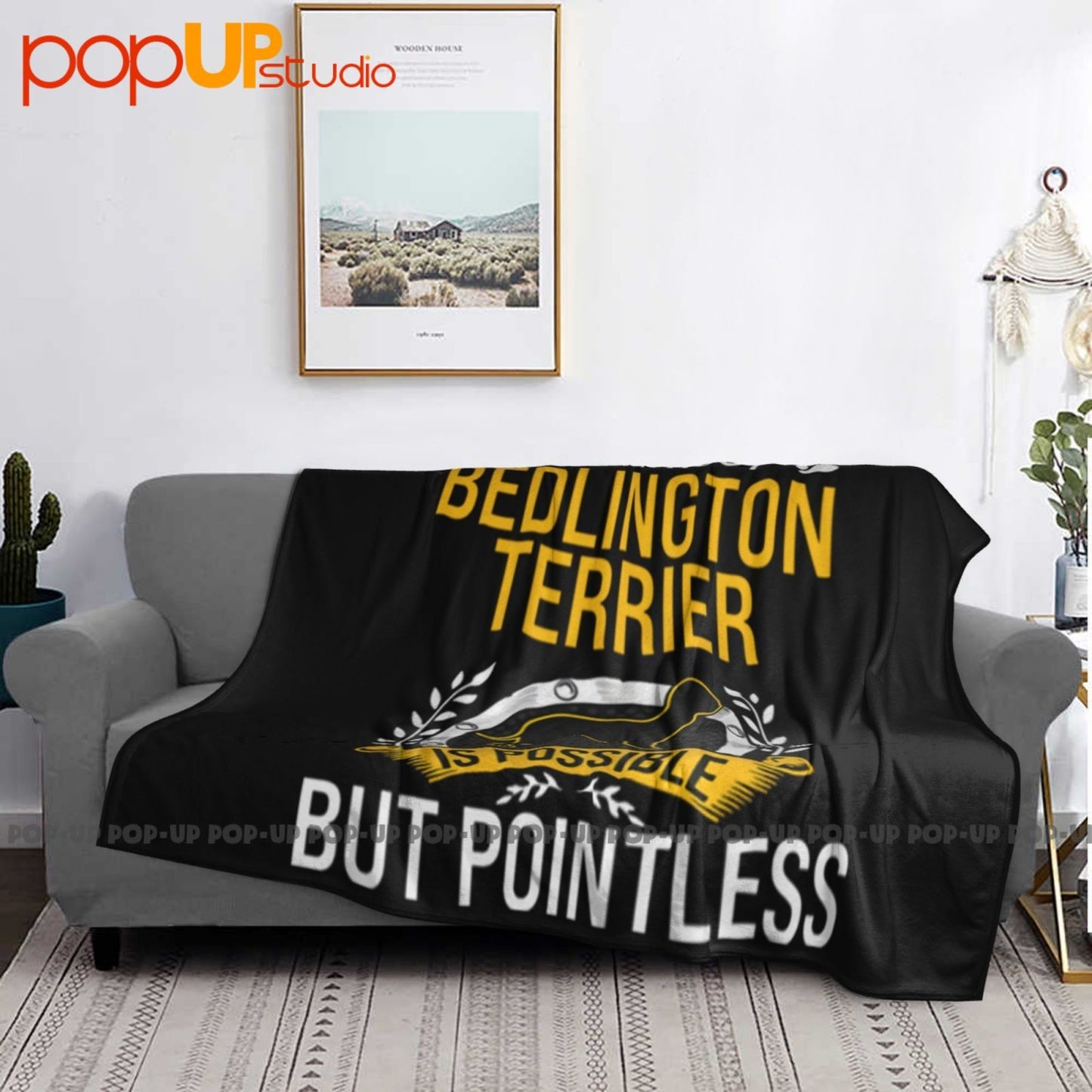 Cobertor Ultra-Macio De Inverno Para Sofá e Cama "A Vida Sem Um Bedlington Terrier Não Tem Sentido"