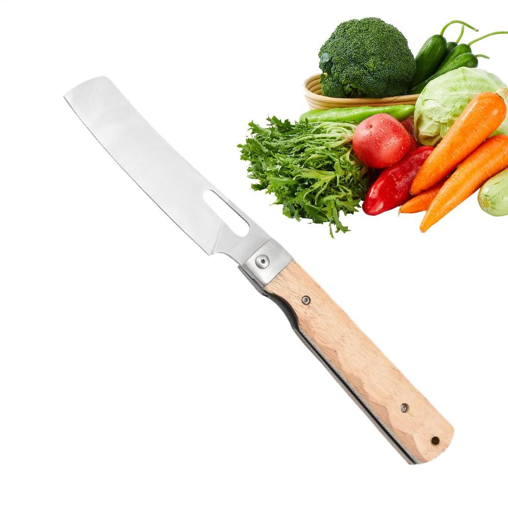 Facas de Cozinha Dobráveis em Aço Inoxidável Facas de Viagem com Cabo de Madeira Cutelo Ferramentas Profissionais para Cozinha Cozinhar Carne
