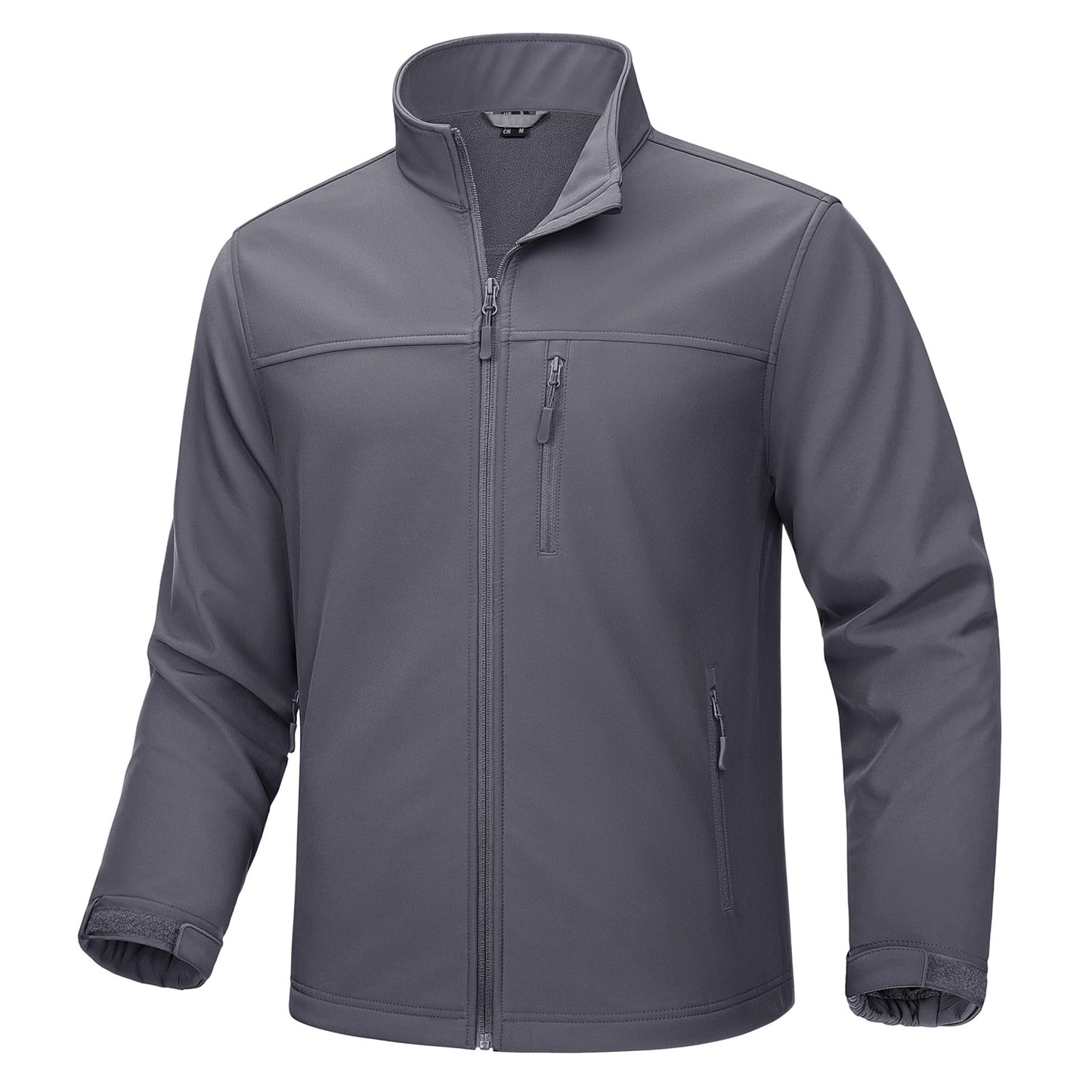TACVASEN Waterproof Softshell Jackets Mens Winter Fleece Lined Work Jackets Zipper Pocket Outdoor Jacket Male Windbreaker