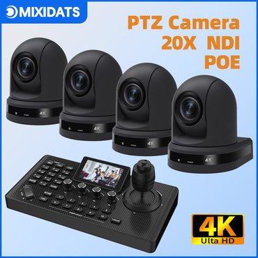4K NDI PTZ Camera 1-10pcs 20X Zoom Video Conference Camera for Church Business Meeting Optional 1 controller keyboard kit