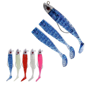 High Quality 2 Replacement Lure Jigging Soft Bait Fishing Lures 8cm 8.5g DIY Head Jig Fish T Tail Sea Bass Lure Fishing Tackle