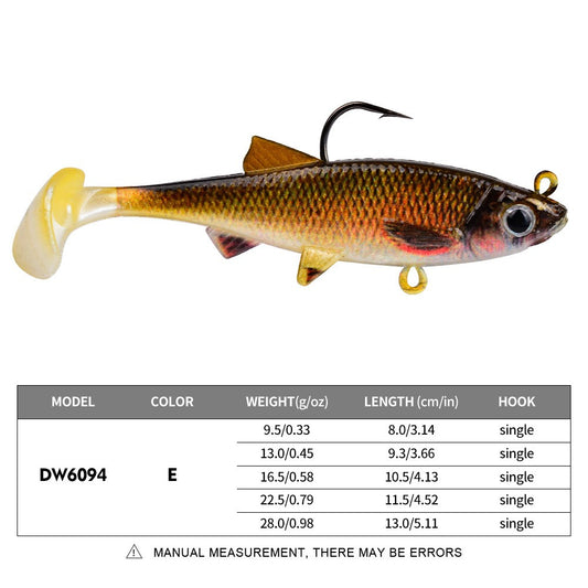 New PVC T-Tail Jig Soft Bait 9.5-28g Shad Swimbait Artificial Lure for Zander Pique Low Fishing