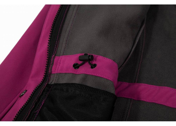 Women's Hiking Jacket Long Soft Shell Fleece Outdoor Windbreaker Camping Trekking Climbing Female Coats Winter
