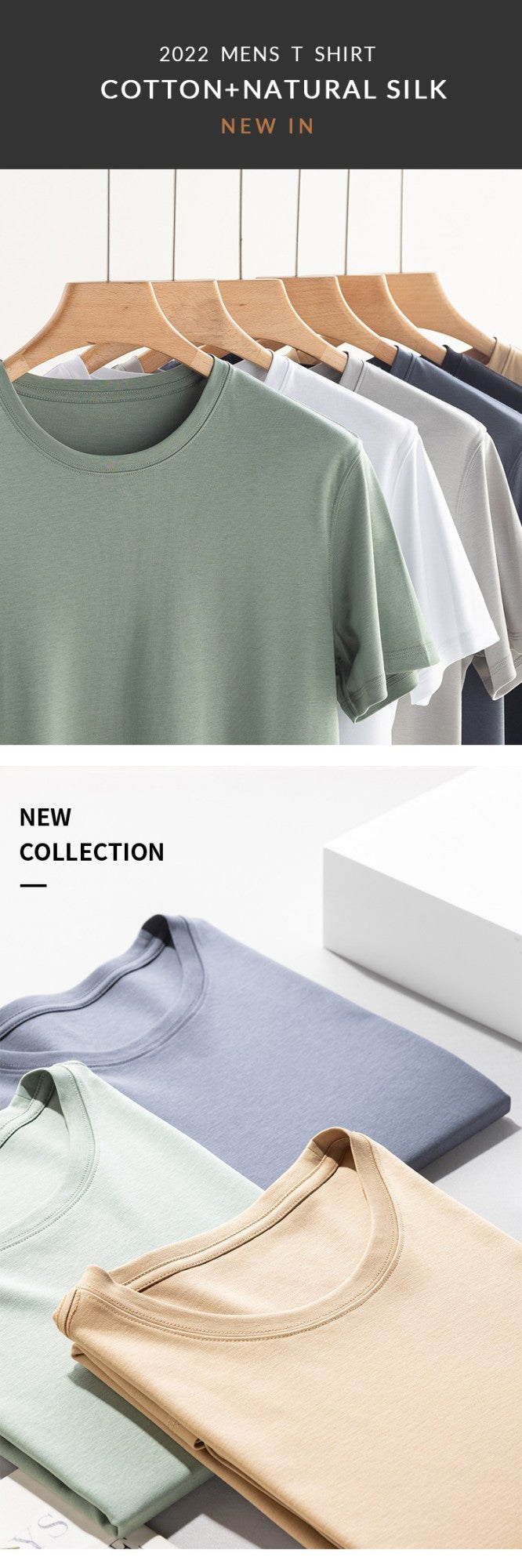 SuyaDream Mens Solid Tee Cotton Silk Blend Plain O neck Short Sleeved Cozy T Shirts 2025 Summer Simple Chic Top White Black