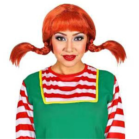 Orange neat bangs anti-warped braid synthetic wig | wig suitable for anime elf role-playing