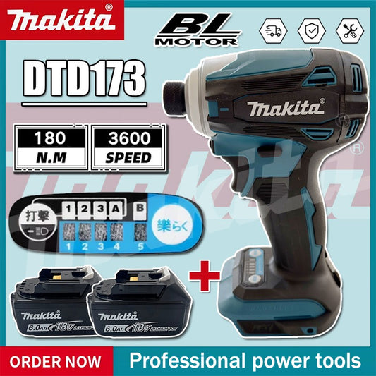 Makita DTD173 Brushless Electric Screwdriver Auto Repair Impact Screwdriver Batch 220N.m Electric Driver Tools For Makita18V