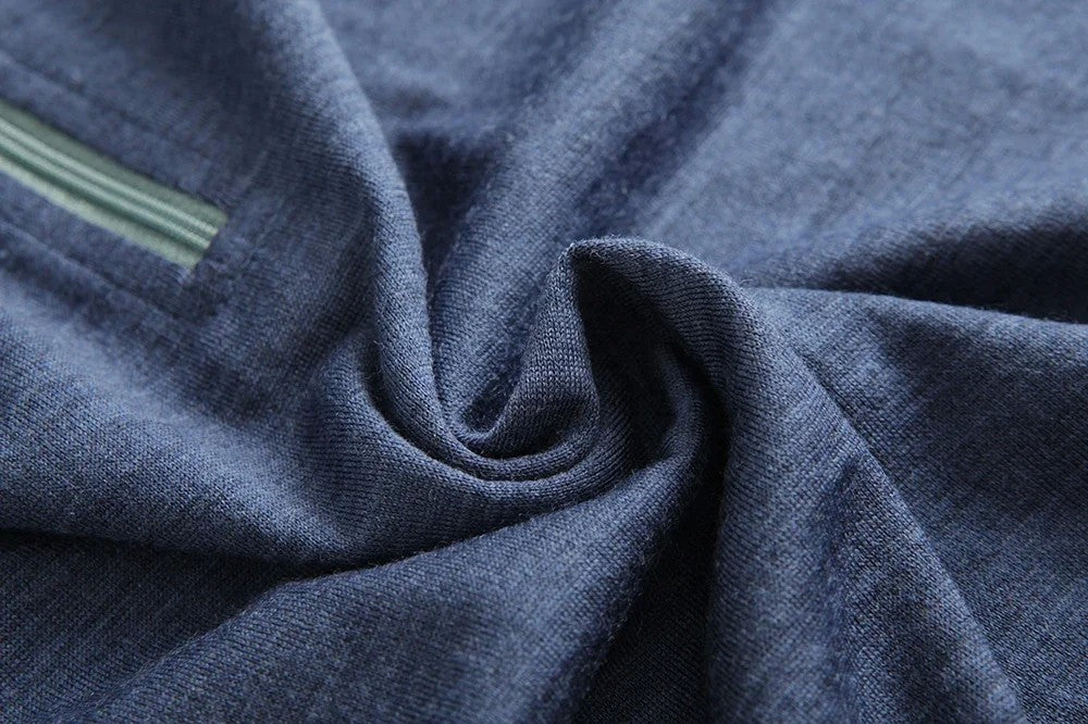 Men's 100% Merino Wool Base Layer Top 1/2 Zip Long Sleeve T Shirts Thermal Underwear Hiking Breathable Wicking Moisture 210GSM