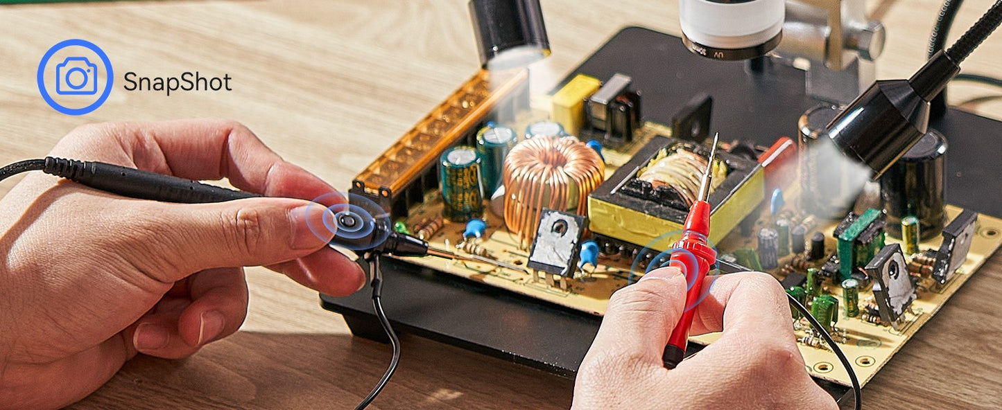 TOMLOV DM202M HDMI Digital Microscope with Multimeter 10.1" Soldering USB Microscopio for Electronic PCB Inspection Repairing