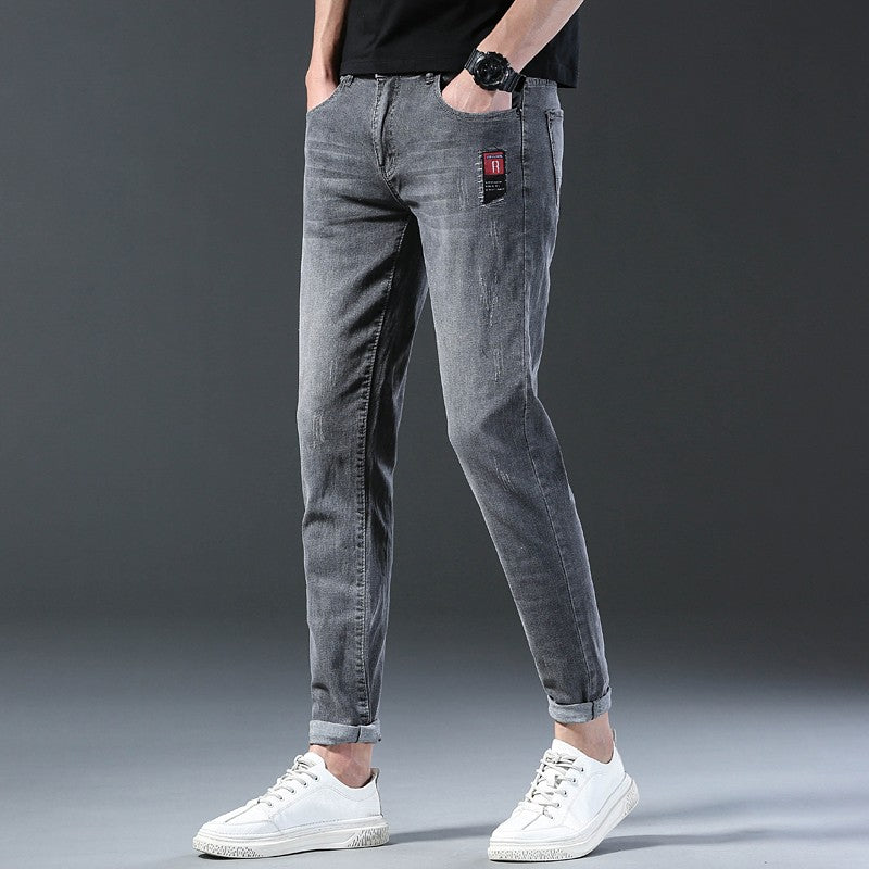 2024 Men's Fashion and Casual New Four Seasons Lightweight Long Pants Men's denim pants Straight leg pants Elastic jeans
