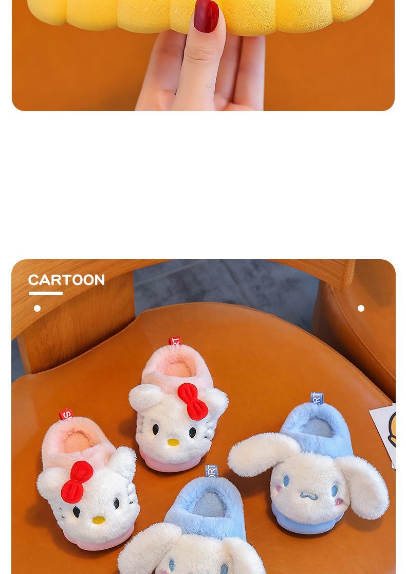 Lovely Cottonslippers Popular Design Cartoon Cottom Shoes Children's Fashion Cute Fall Winter Warmth Plush Slippers Girls Shoes