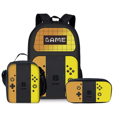 Game Console Design Three Piece Set Backpacks For Boy And Girls Best Gifts 3D Cartoon School Backpack For Children