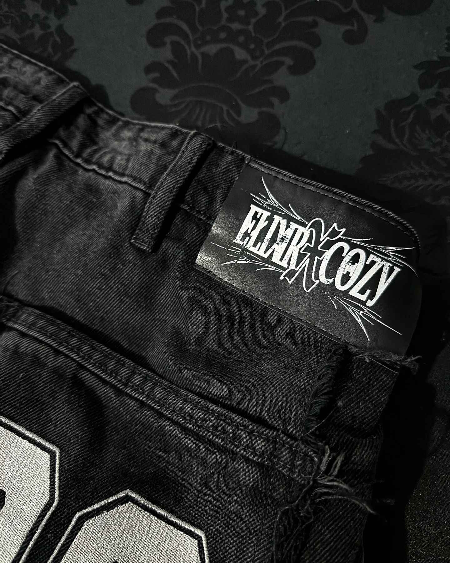Elixir X Cozy Detachable Jeans Retro Punk Streetwear Ziipper Patchwork Stripe Denim Pants Men Black Baggy Hip Hop Splicing Jeans