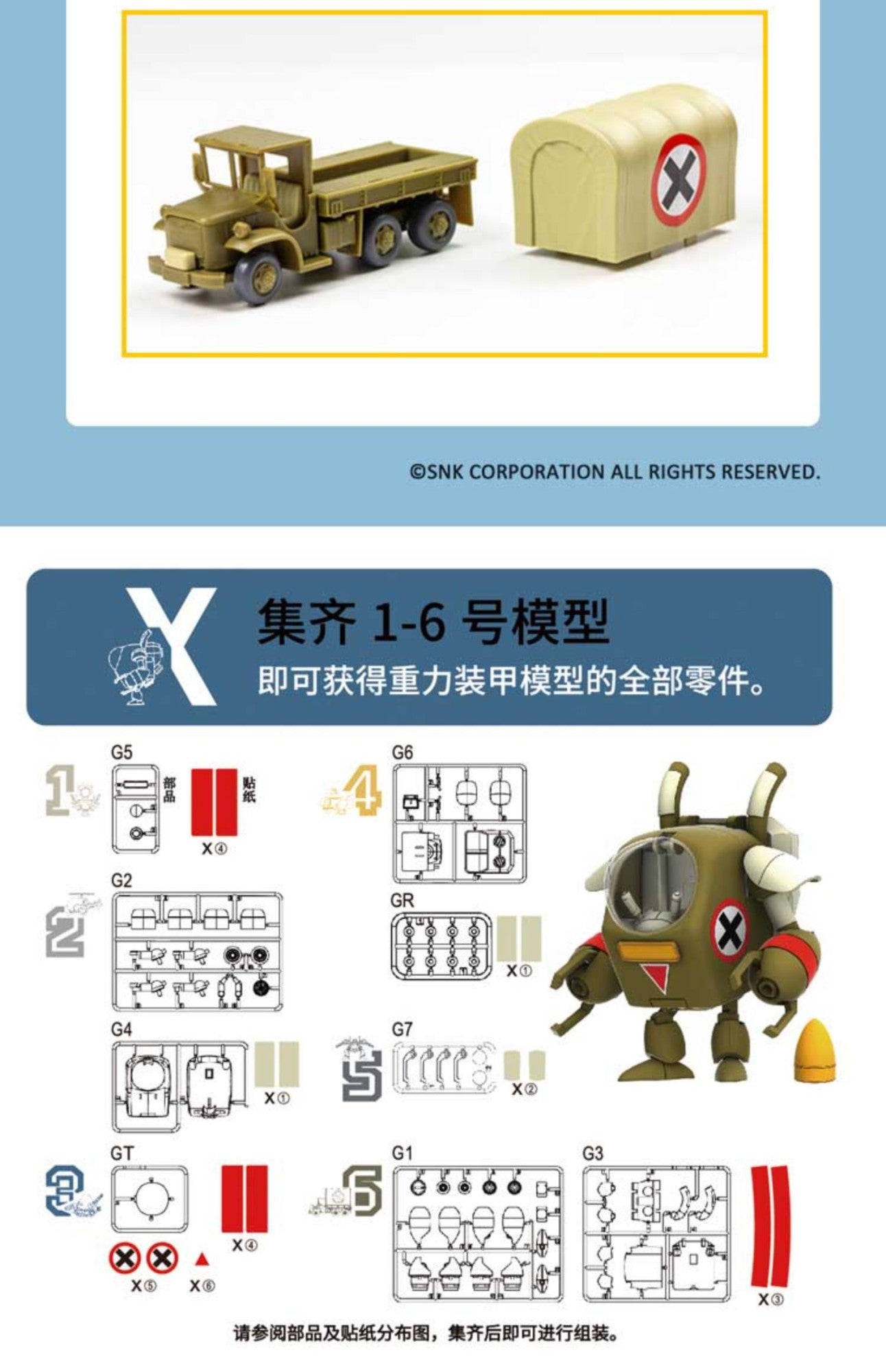 Kits de Montagem New Era Models Metal Slug 3 - Miniaturas de Veículos Militares Escala 1/72 Tanques/Mechas/Aeronaves/Caminhões Modelos Colecionáveis