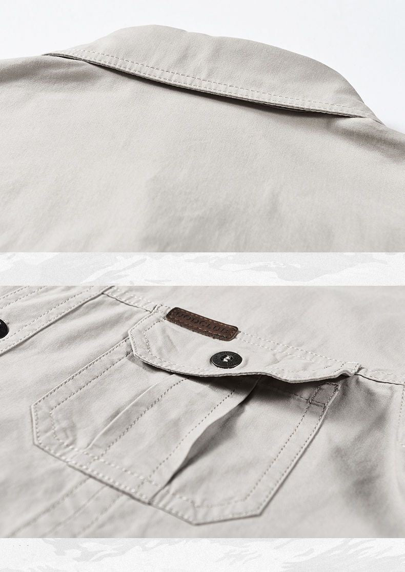 New Men's Spring Multi-pocket Military Tactical Shirts Male Autumn Breathable Blouse Long Sleeve Working Camisa Cargo Shirts