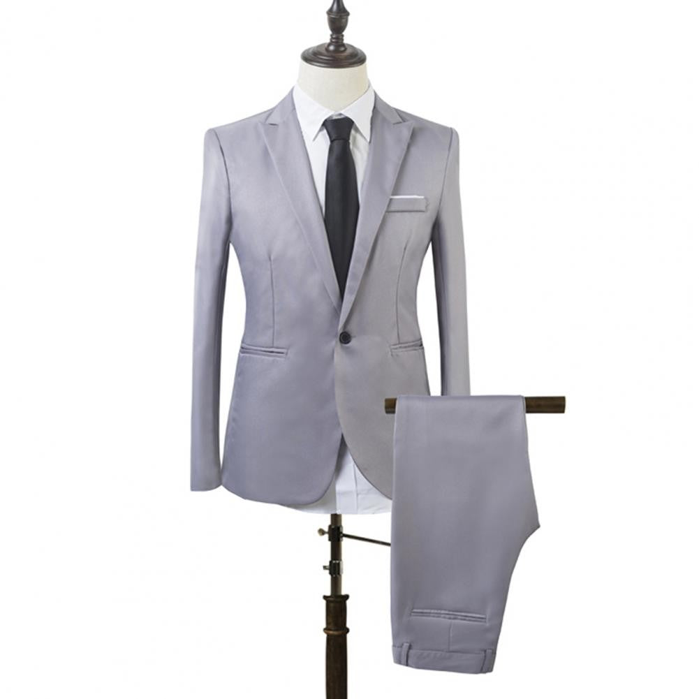 Men Slim Fit Business Suit One Button Formal Two-Piece Suit Boutique Business Dress Wedding Groom Suit Coat Blazers Trousers