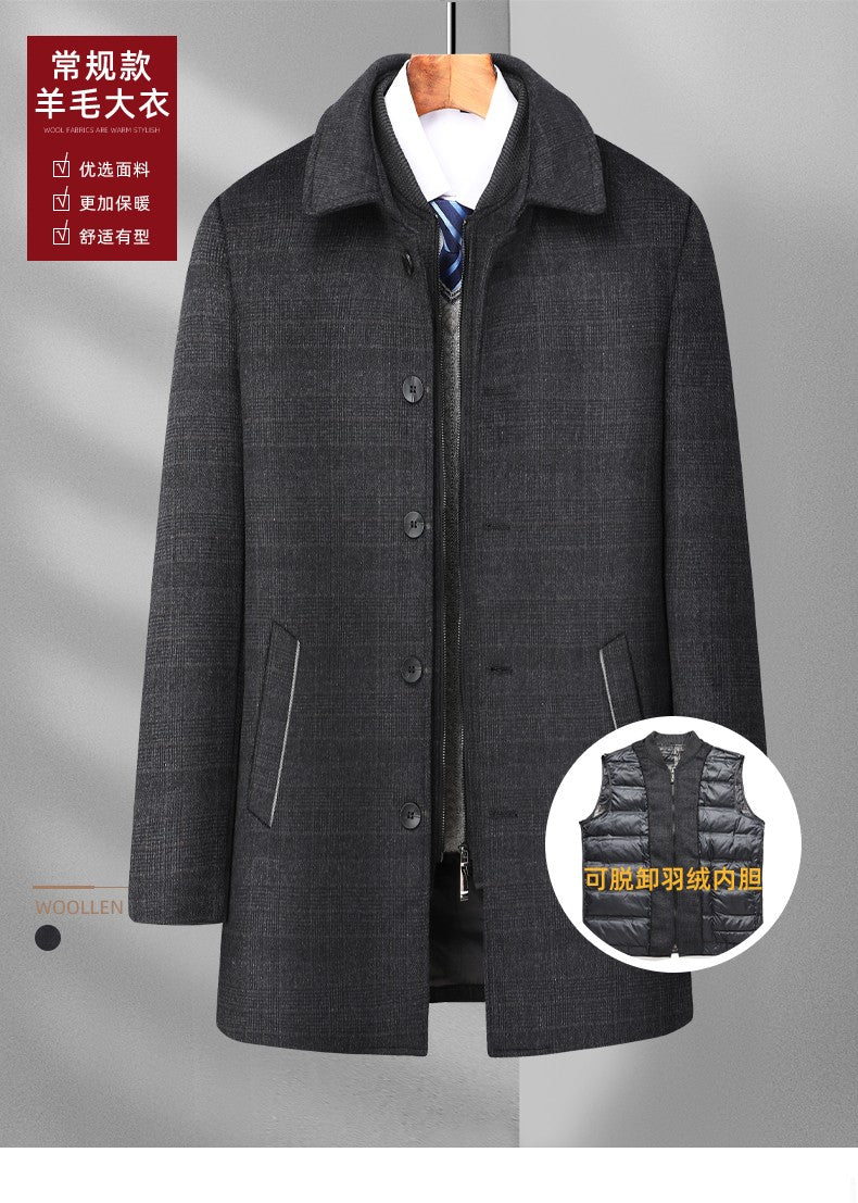 2024 New style Men's Woolen Coat Winter Classic Casual Overcoat Mens high quality Thicken trench coat men full size M-4XL