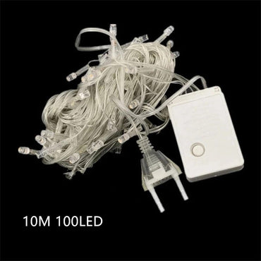110V 220V 10M 100 Led String Garland Christmas Tree Chain Fairy Light Waterproof Home Garden Party Outdoor Holiday Decoration