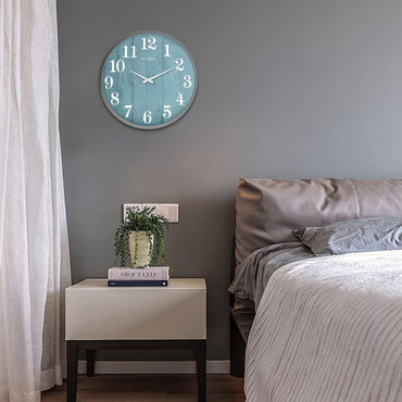 18 Inch Large Wall Clock, Silent NonTicking Modern Wall Clocks with Woodgrain Design Decorative for Living Room, Farmhouse, Kitc