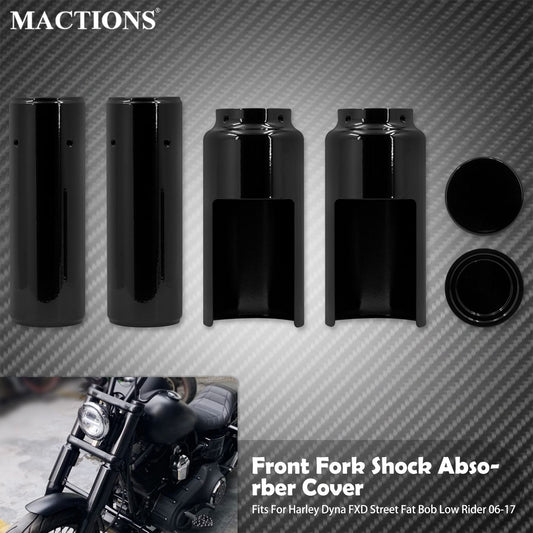 Motorcycle Front Fork Shock Caps Boot Tube Absorber Protector Cover Kit For Harley Dyna Street Bob FXD Low Rider Fat Bob 2006-17