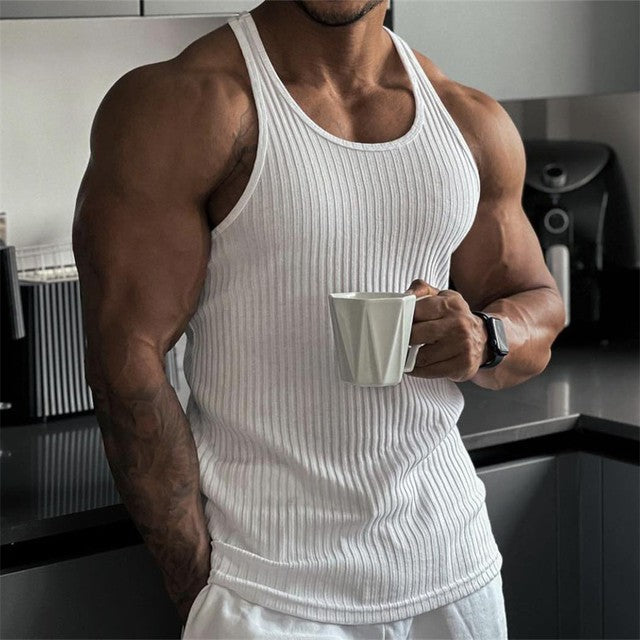2024 new Men fitness gym Tank top men Fitness sleeveless shirt Male black breathable Sports vest Undershirt Gyms Running vest