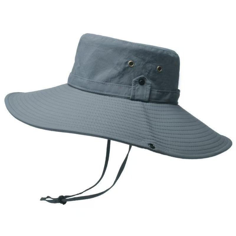 2023 New Fashion Summer Bucket Hat Cowboy Men Outdoor Fishing Hiking Beach Hats Mesh Breathable Anti UV Sun Cap Large Wide Brim