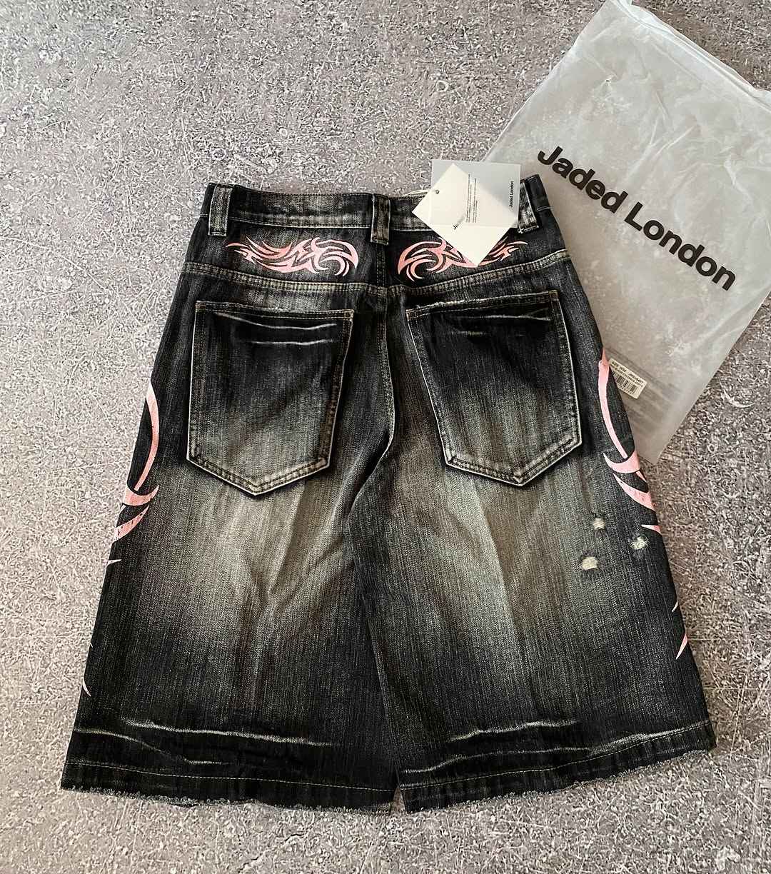 Y2K New Popular Denim Shorts Patch Vintage Shorts Men Women Street Hip Hop Fashion Harajuku Punk Loose High Waist Wide Leg Pants