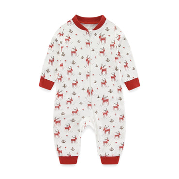 Kiddiezoom 1/2Pcs Fashion Christmas Cartoon 100%Cotton zipper Baby Boy Girl Rompers Soft newborn Clothes