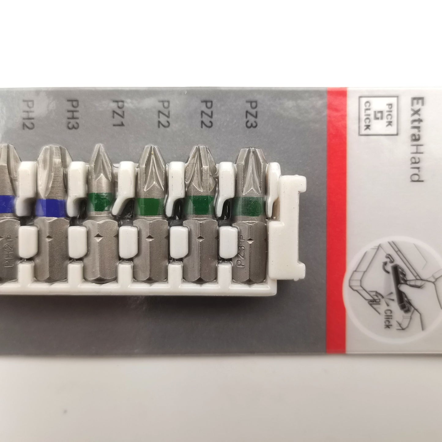 Bosch 2608522413 Brocas de Impacto Combinação PH1/2/3PZ2/3 25MM Extra Duras Kit de 8 Peças Acessórios para Ferramentas de Parafusadeira