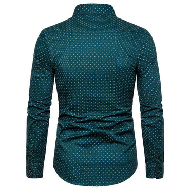 New Arrival 2025 Spring Men's Long Sleeve Shirts | Fashionable Single-Breasted Cotton Shirt in Blue Green Khaki Grey | Available