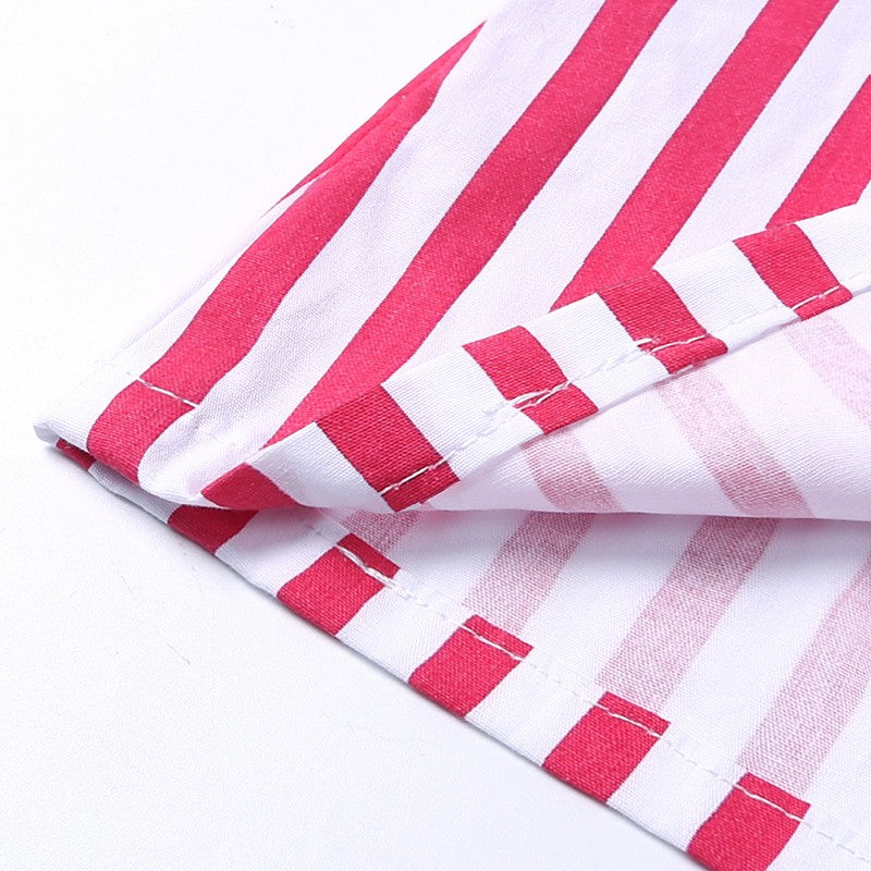 2025 Christmas Costume Child Pajamas Kid Clothes Sets Boy Girl Loungewear Suit Stripe 100% Cotton Toddler Homewear Night Dresses