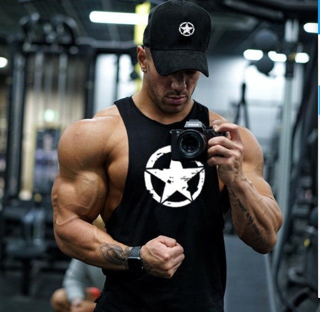 New fashion pure cotton sleeveless shirt vest men's fitness shirt men's undershi