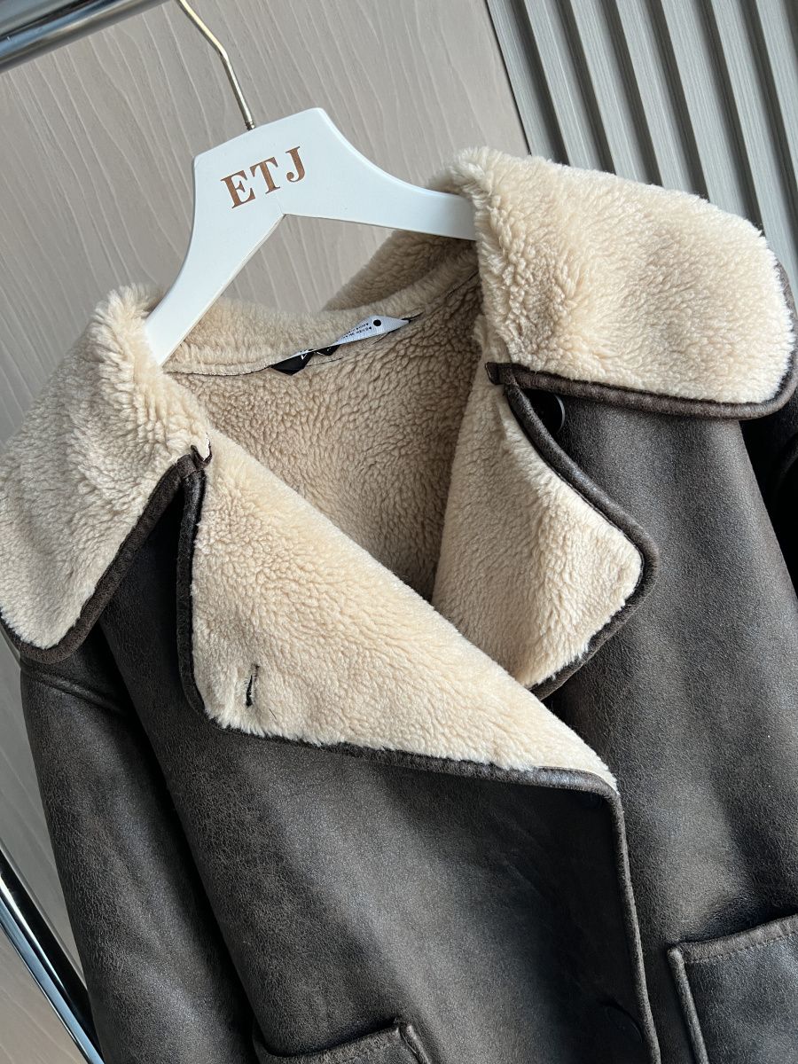 2024 Fall/Winter New Arrival Traf Women's ZW Series Double-Sided Collar Oversized Long-Sleeve Jacket Warm Coat 3548246