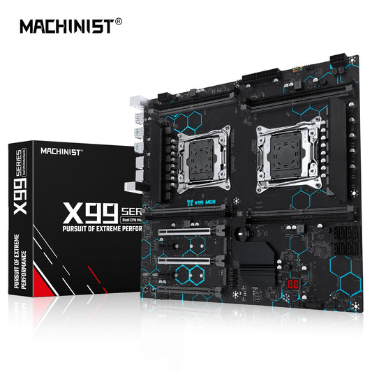 MACHINIST X99 MD8 Motherboard Dual CPU E-ATX Support Xeon LGA 2011-3 processor 8 DDR4 slot USB3.0 SATA3 NVME M.2